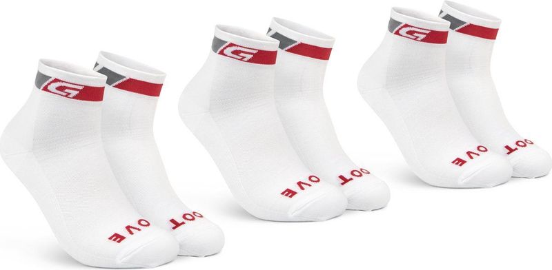 GripGrab - Classic Low Cut 3PACK Zomer Fietssokken 3 Paar Korte Coolmax Sokken - Wit - Unisex - Maat S (38-41)