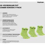GripGrab - Classic Regular Cut - Fietssokken - Geel Hi-Vis - 3PACK