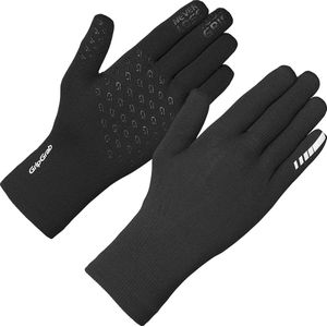 paar gripgrab waterproof knitted thermal long gloves black
