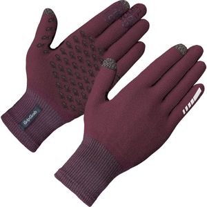 GripGrab Primavera 2 Merino handschoenen van netstof voor fiets, thermo-handschoenen, touchscreen, winter, lange vingers, bordeaux, XS-S