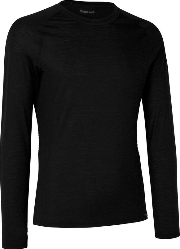 GripGrab - Merino Polyfibre - Long Sleeve Base Layer - Zwart - Merino-ondergoed