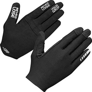 GripGrab Uniseks - Aerolite InsideGrip fietshandschoenen voor volwassenen, professionele ongevoerde antislip fietshandschoenen met volledige vingers voor mountainbike, zwart, L