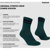 GripGrab - Original Stripes Crew - Fietssokken - Groen - Coolmax, Unisex