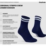GripGrab - Original Stripes Crew - Fietssokken - Navy Blauw - Coolmax