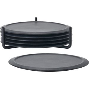 Zone Denmark Singles Glazen onderzetters Dia. 10 x 3,1 6 st. Black