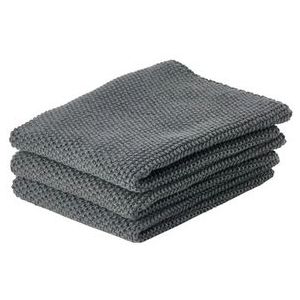 Zone Denmark - Vaatdoek antraciet 3 stuks 100% katoen 27x27 cm