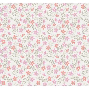 Behang Kinderkamer - Bloemen - Behang - Vliesbehang - Roze - Cozz Smile - 0.53 x 10.05 m.