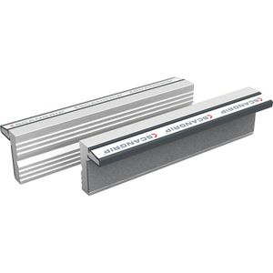 SCANGRIP Bankschroefbekken met magneetstrip, neutrale beschermbekken van gehard aluminium, 1 paar, bekbreedte 180 mm