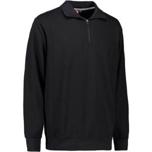 ID Identity - SWEATSHIRT - Zwart - Katoen - Hoge Kraag met Rits