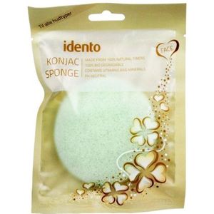 Idento Konjac Svamp - Circular - Green Tea (Grøn)