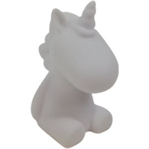 Unicorn ''Good Night'' LED lampje - Wit / Multicolor - Kunststof - Ca 10 x 10 x 12 cm