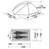 Easy Camp Meteor 200 tent, groen, 140 x 260 cm