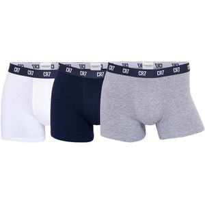 CR7 - Heren Boxershorts - Wit/Blauw/Grijs - 3-Pack - 95% Katoen, 5% Elastaan