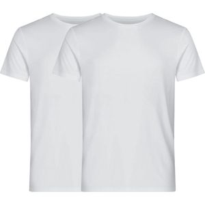 Resteröds - Bamboo 2-pack - T-shirt - Wit - Aansluitend Model, Ronde Hals, Duurzaam Materiaal
