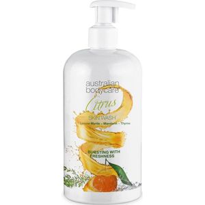 Huidreiniging Professioneel 500 ml | Tea Tree Oil + Citrus Body Wash voor de huid | Verlicht vlekken en puistjes, acne, lichaamsgeur en stinkende voeten | Effectief na het scheren en harsen