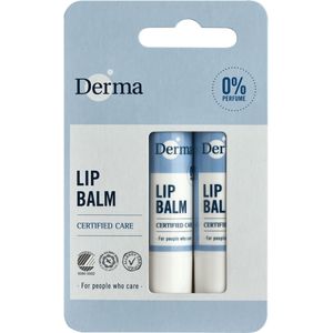 Derma Family Lippenbalsem - 2 stuks - Parfumvrij - Veganistisch - Hypoallergeen - Allergy Certified