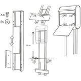 Allux - Statief 1001 - Brievenbus Statief - Zwart - Gegalvaniseerd Staal