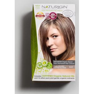 NATURIGIN - Permanente Haarverf - Donker Blond 6.0 - Vrij van Ammoniak en Parabenen - Tot 100% Grijsdekking - Veganistisch en Dierproefvrij