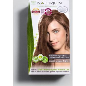 NATURIGIN Natural Permanent Home Hair Dye-Ammonia-free – Medium Copper Blonde 6.34
