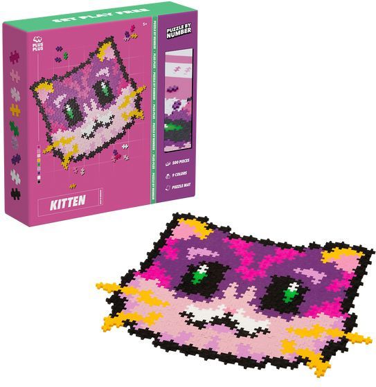 Plus-Plus Puzzle by Number - Puzzel - Kat - Multikleur - Constructiespeelgoed