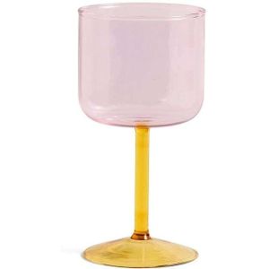 HAY Tint Wijnglazen 2 st. - 0,25 L - Roze/Geel