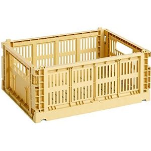 Hay Colour Crate transportbox M van gerecycled polypropyleen in de kleur Golden Yellow, afmetingen: 34,5cm x 26,5cm x 14cm, 541458