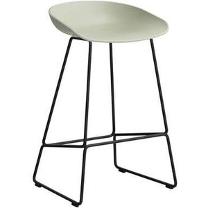 HAY About a Stool AAS38 Barkruk - H 65 cm - Black Steel - Pastel Green