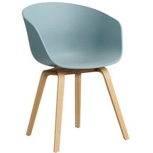 HAY About a Chair AAC22 Stoel - Oak - Dusty Blue