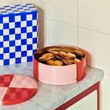 HAY - Round - Tin Container - Rood / Zacht Roze - Hoogwaardig Tinplaat