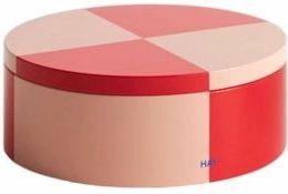 HAY - Round - Tin Container - Rood / Zacht Roze - Hoogwaardig Tinplaat