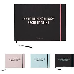 Design Letters Kleine Memory Book (zwart/roze) | Bewaar de herinneringen van uw kind met dit boek | Voeg de mijlpalen van de eerste 7 jaar toe, inclusief enveloppen & boekenleggers, L: 30 x B: 21 cm