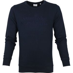 KnowledgeCotton Apparel Trui Elm Donkerblauw - Maat S - Heren