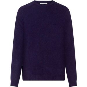 KnowledgeCotton Apparel - O-Neck Wool Knit - Wollen Trui - Blauw