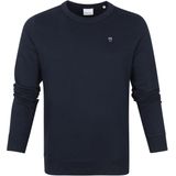 KnowledgeCotton Apparel - Erik Basic Badge Sweat - Total Eclipse - Katoen