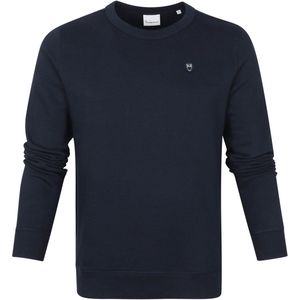 KnowledgeCotton Apparel - Erik Basic Badge Sweat - Total Eclipse - Katoen