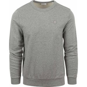 KnowledgeCotton Apparel - Erik Basic Badge - Sweater - Grey Melange - 100% Biologisch Katoen
