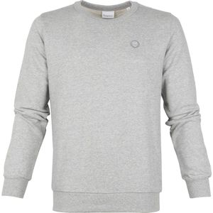 KnowledgeCotton Apparel - Erik Basic Badge - Sweater - Grey Melange - 100% Biologisch Katoen