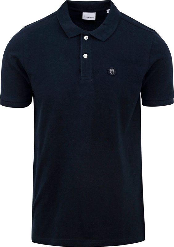 KnowledgeCotton Apparel - Toke Basic Badge - Poloshirt - Total Eclipse - 100% Biologisch Katoen