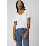 Object Objetessi Slub S s V-neck Noos Tops T-shirts - Wit
