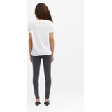 Object Objetessi Slub S s V-neck Noos Tops T-shirts - Wit