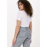 Object Objetessi Slub S s V-neck Noos Tops T-shirts - Wit