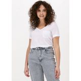 Object Objetessi Slub S s V-neck Noos Tops T-shirts - Wit