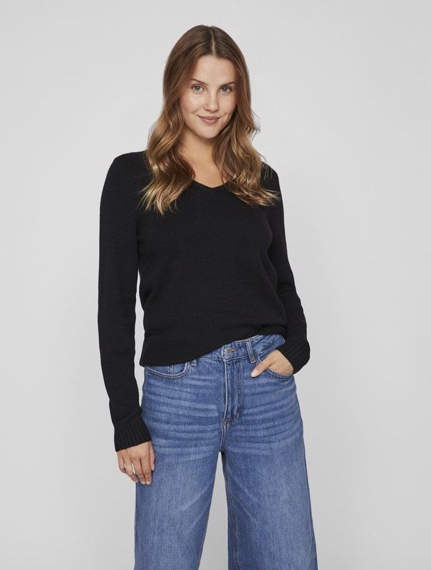 Vila Ril V-Neck Knit Top Dames Trui