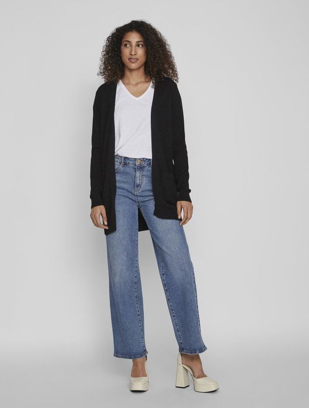 Vila - Viril - Cardigan - Zwart - Viscose/Nylon/Polyester