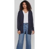 VILA - VIRIL OPEN LS KNIT CARDIGAN - Total Eclipse/Melange - Viscose/Nylon/Polyester