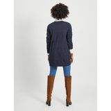 VILA - VIRIL OPEN LS KNIT CARDIGAN - Total Eclipse/Melange - Viscose/Nylon/Polyester