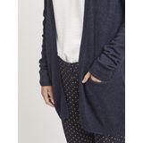 VILA - VIRIL OPEN LS KNIT CARDIGAN - Total Eclipse/Melange - Viscose/Nylon/Polyester