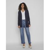 VILA - VIRIL OPEN LS KNIT CARDIGAN - Total Eclipse/Melange - Viscose/Nylon/Polyester