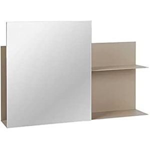 broste Copenhagen Wandrek met spiegel, 25 x 51 x 9,5 cm, beige