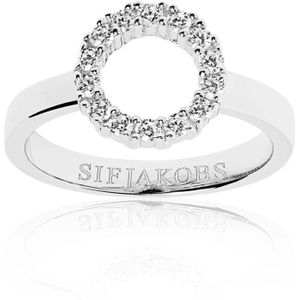 Sif Jakobs Jewellery, Accessoires, Dames, Grijs, 58 MM, Gefacetteerde Zirkonia Zilveren Ring